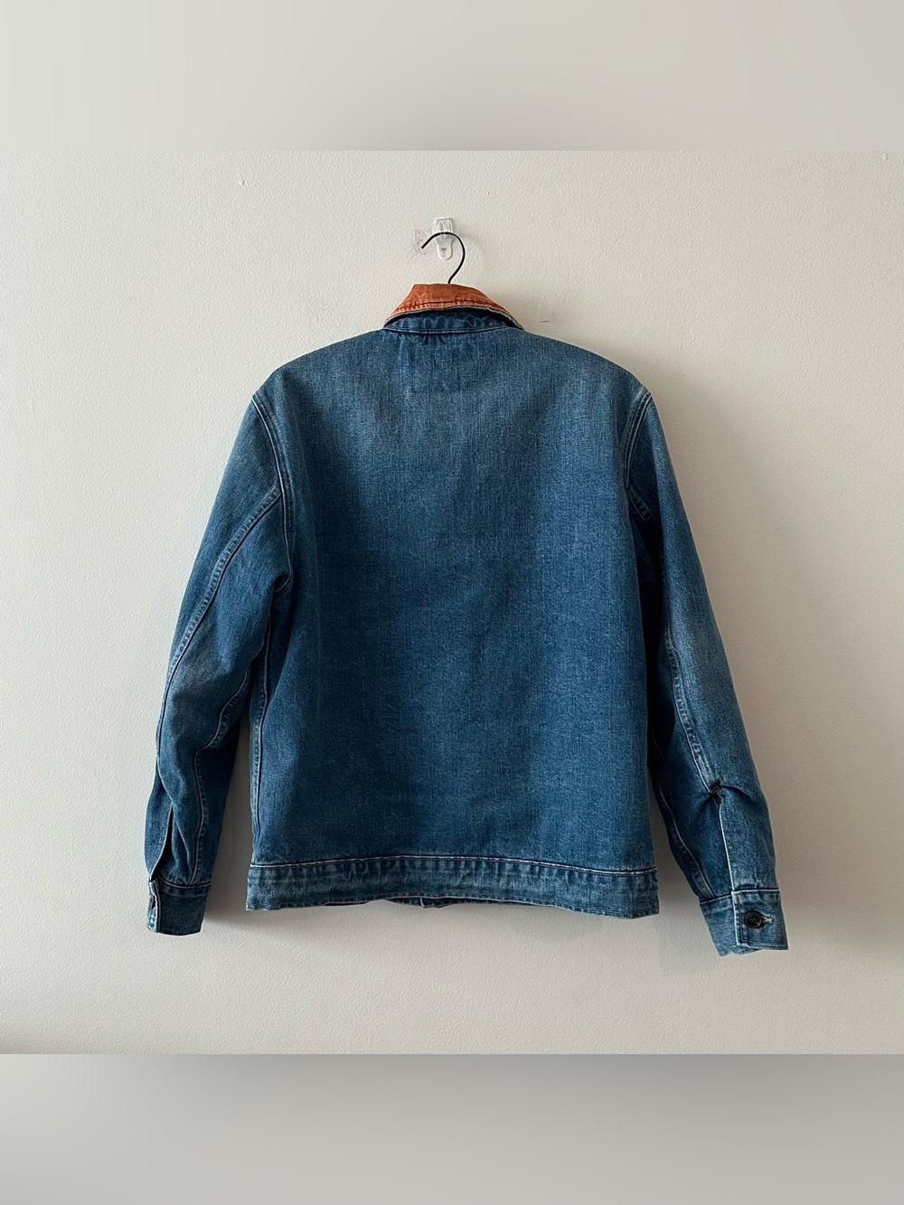 Imogene + Willie Quilt Lined Washed Denim Chore Coat S Cord Collar Unisex - Picture 3 of 6